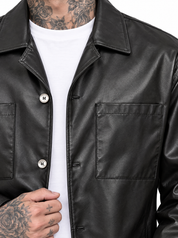 Giubbino eco-pelle nero SMILE4