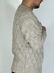 Maglia con trecce beige BK77006