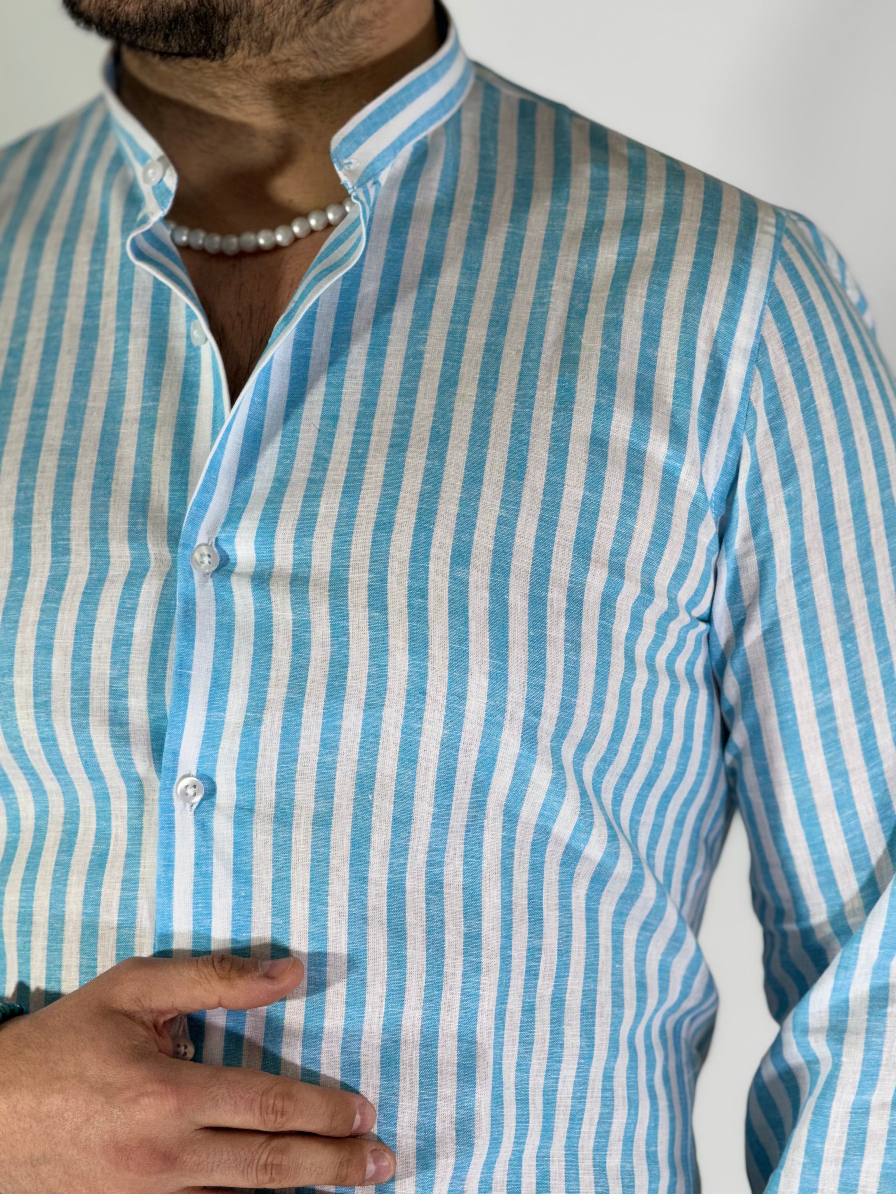 Camicia lino stretta coreana migliaccio ANICE