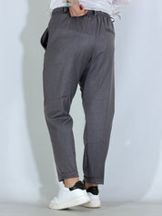 Pantalone grigio UM848 bottone a scomparsa