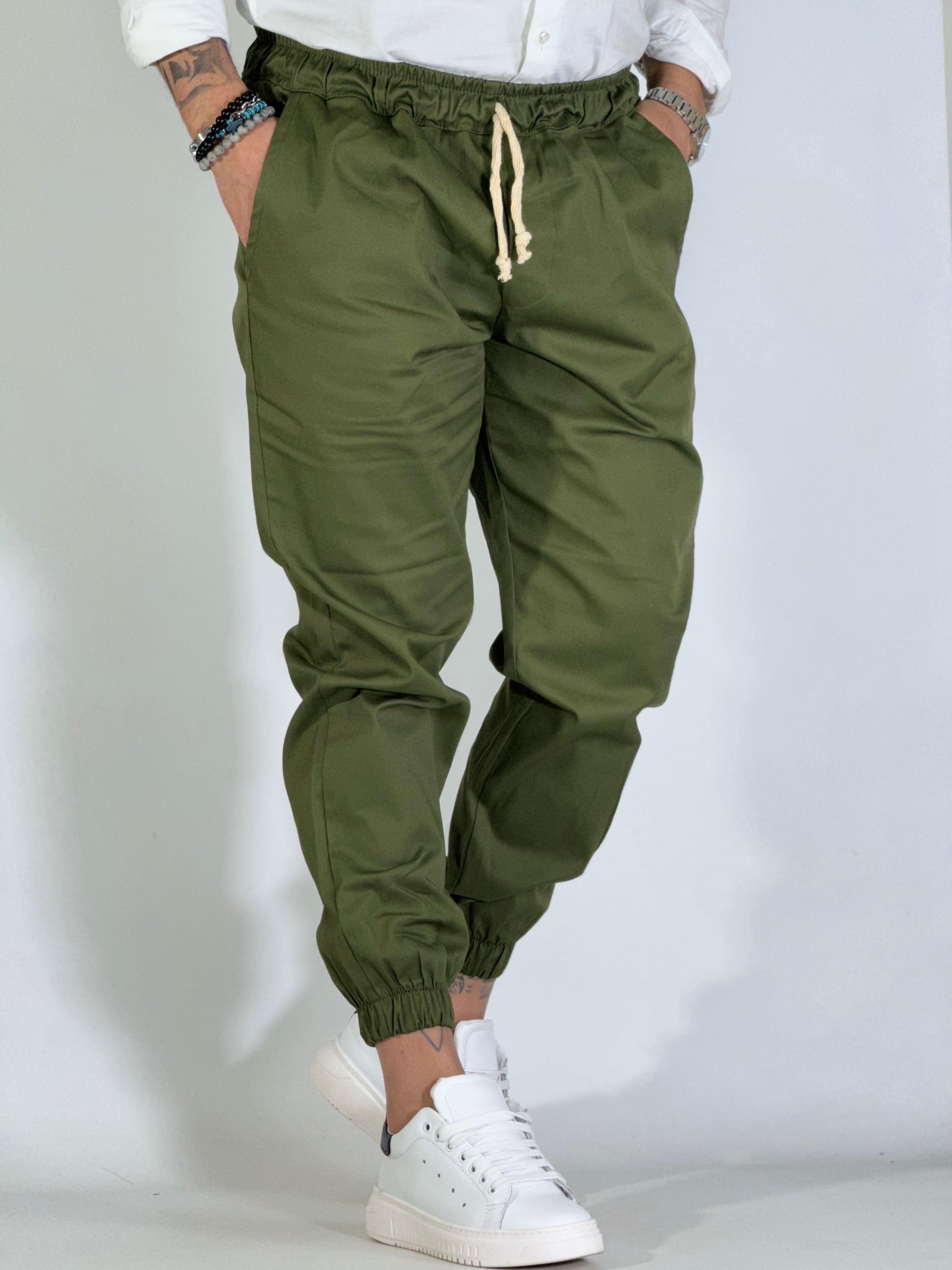 Pantalaccio molla verde militare GPE520