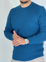 Maglione a costine acid blue NWS2206-9