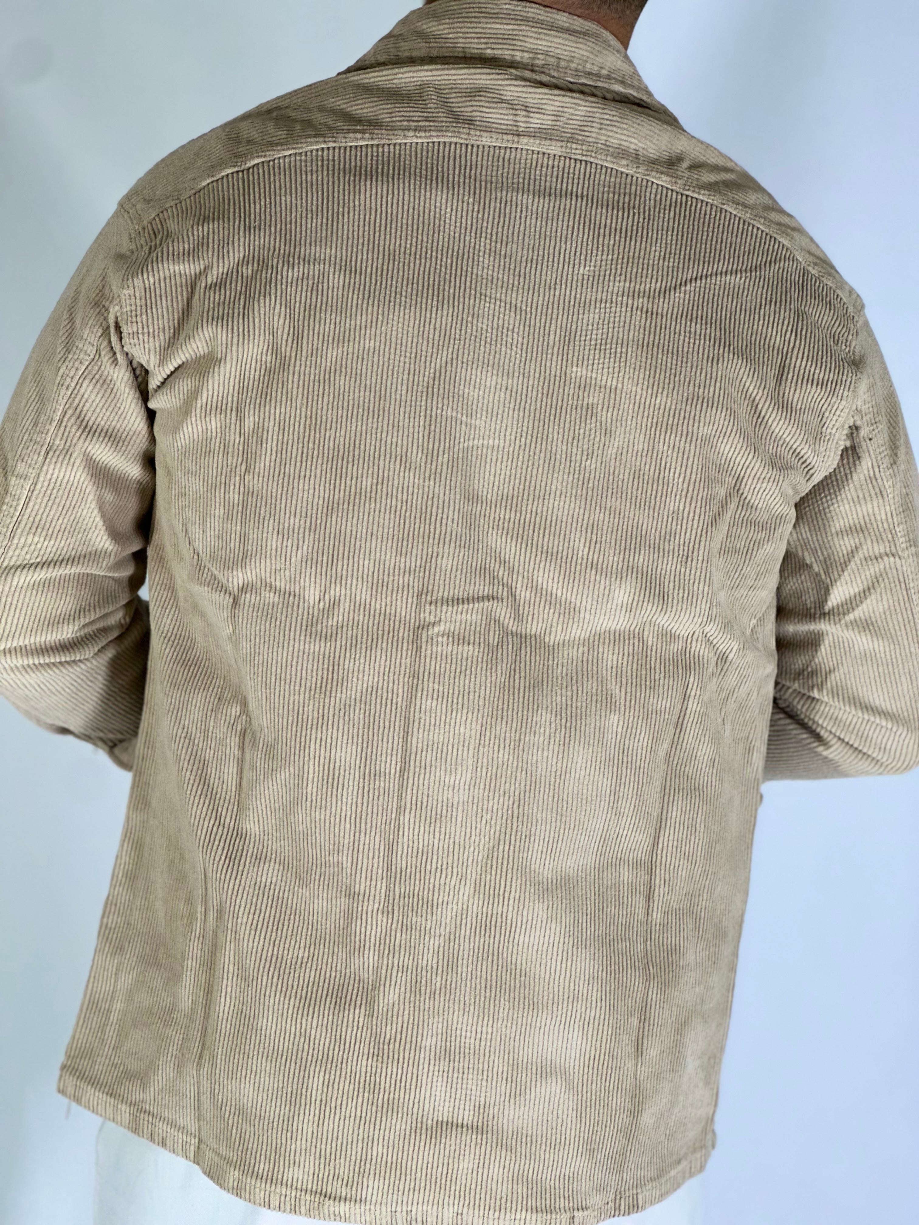 Camicia regular velluto beige SY05