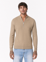 Maglia lupetto zip apricot M886