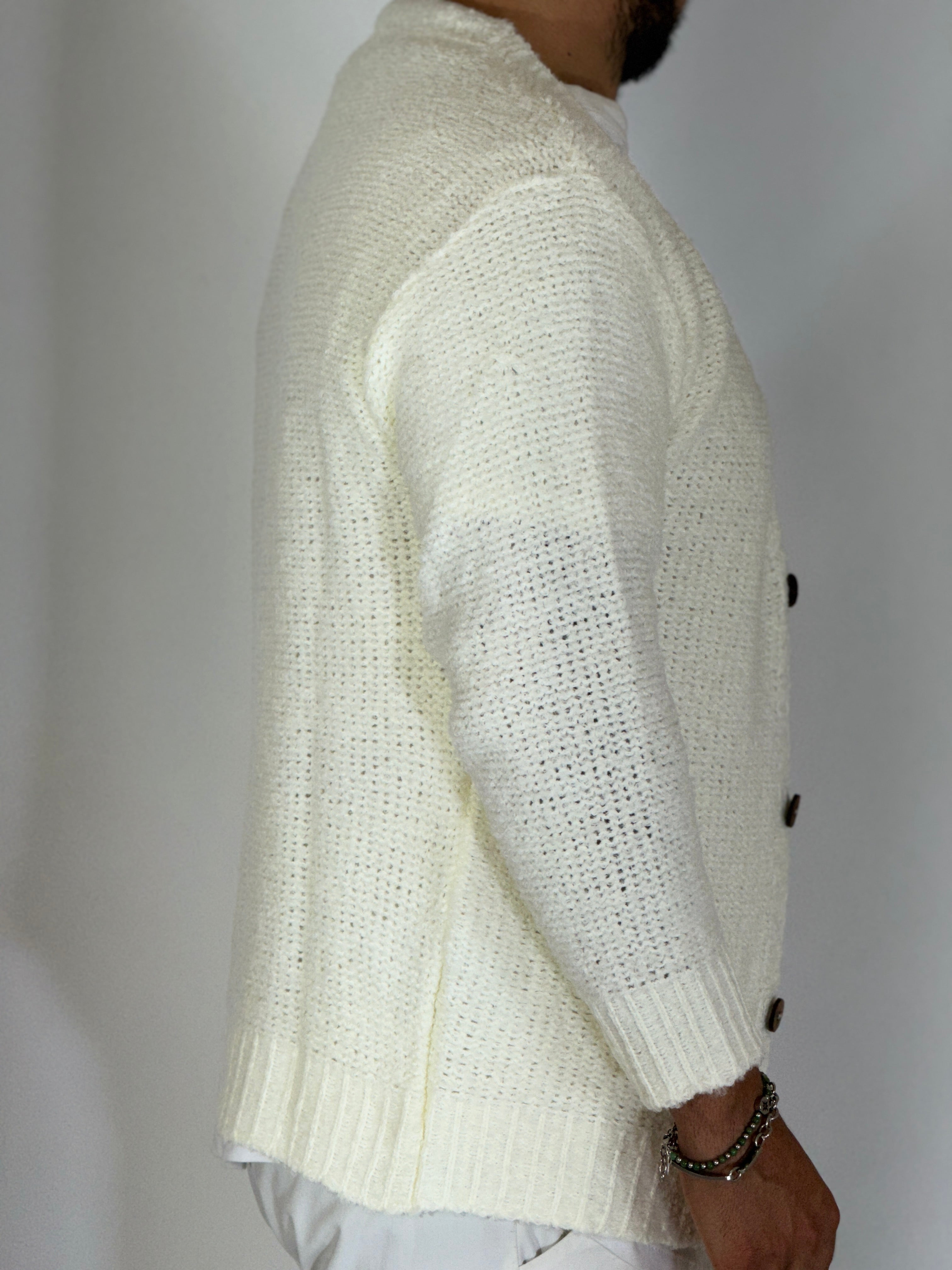 Cardigan boucler panna SER A424