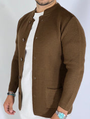 Seven · Cardigan coreano tabacco