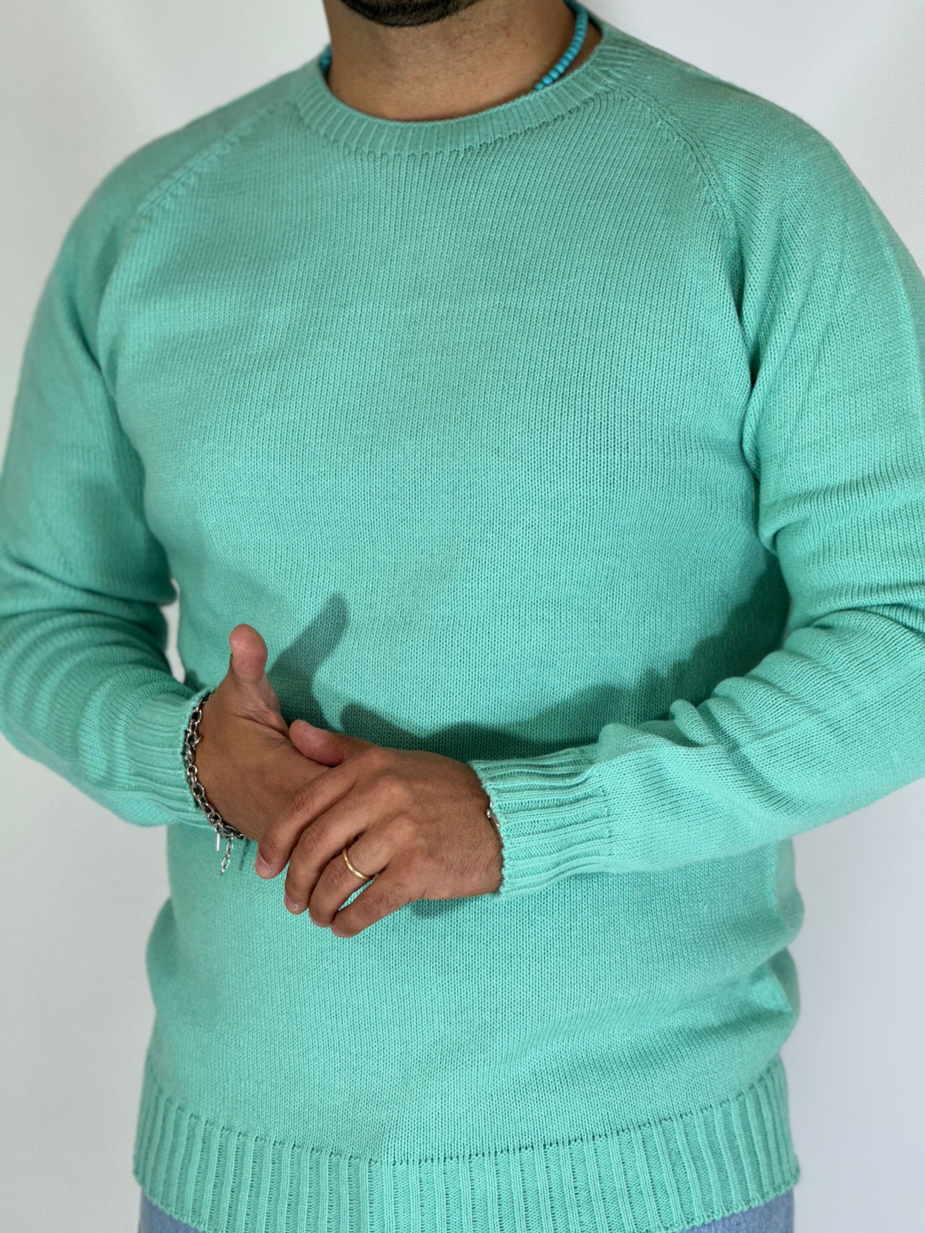 Maglione rasato acqua marina SILVA