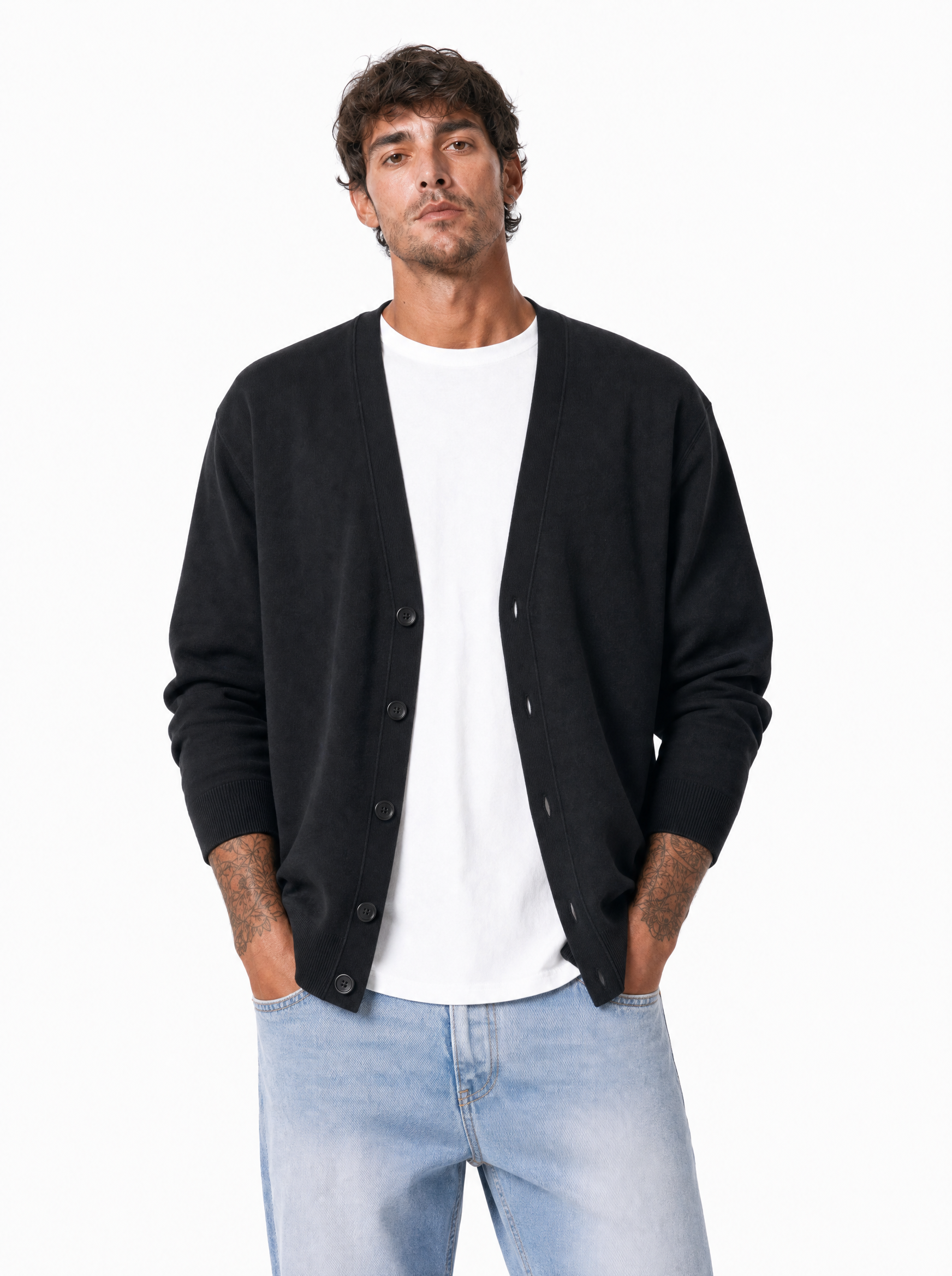 Cardigan spalla scesa nero W86022