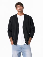 Cardigan spalla scesa nero W86022