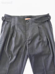 PONCHO Pantalone vita alta con fibbie grigio