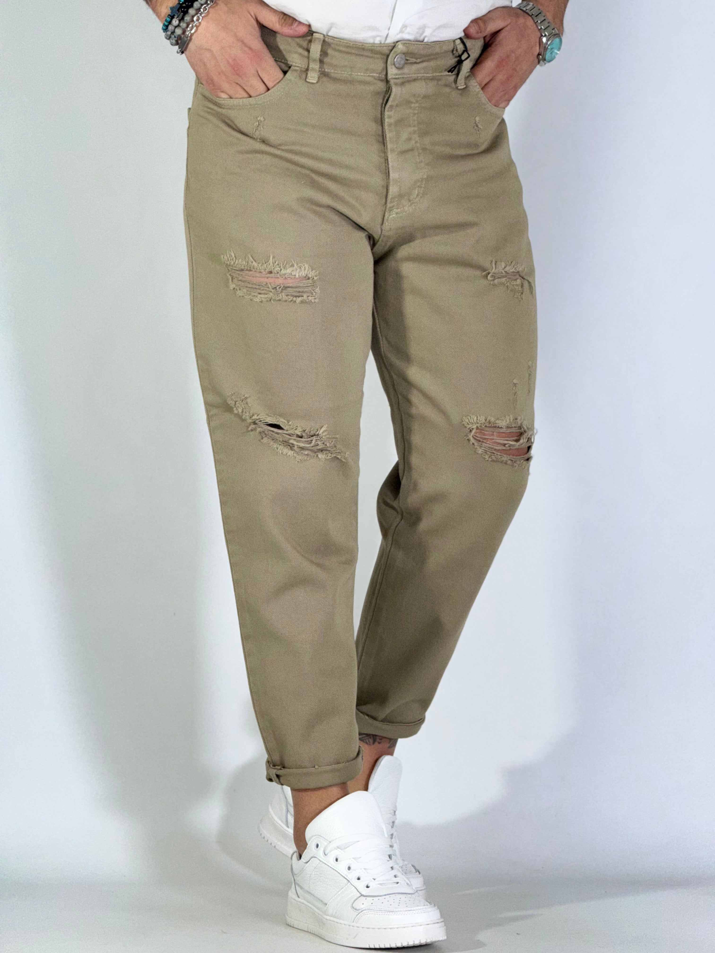 Pantalone loose fit beige CR2474