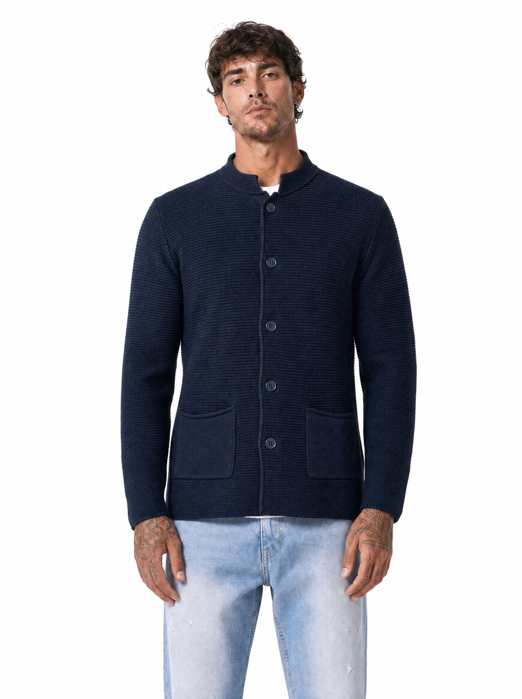 MORGAN cardigan coreano blu