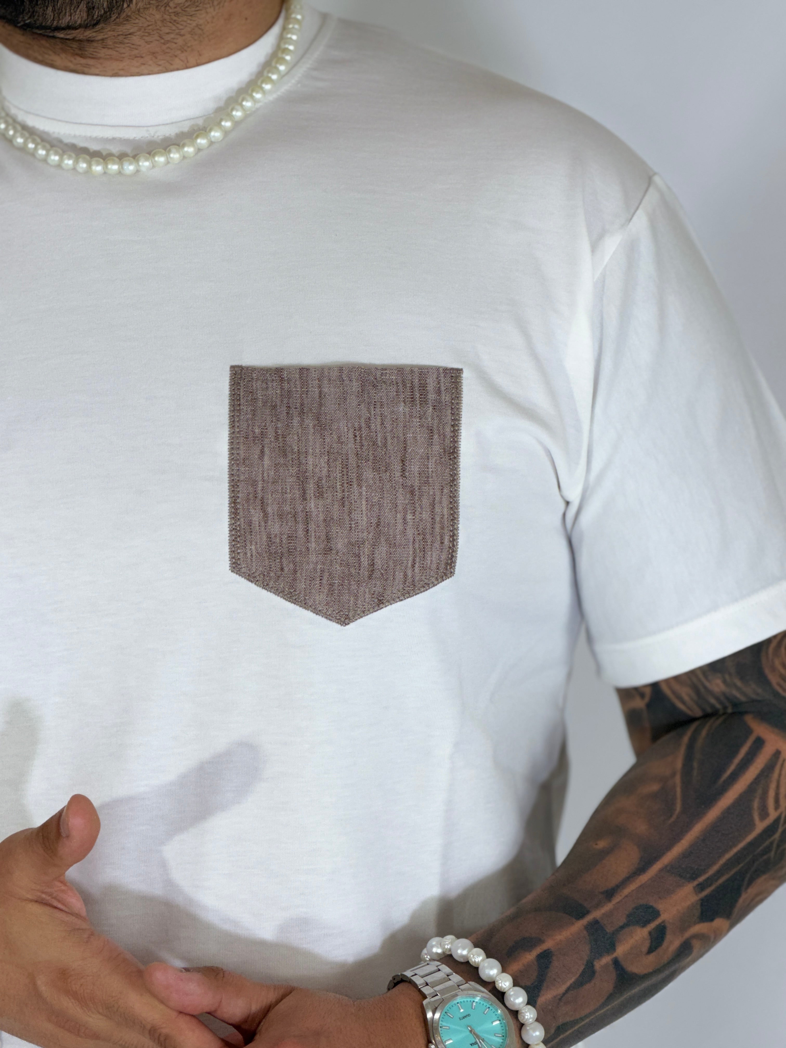 T-shirt con taschino panna SUCRE