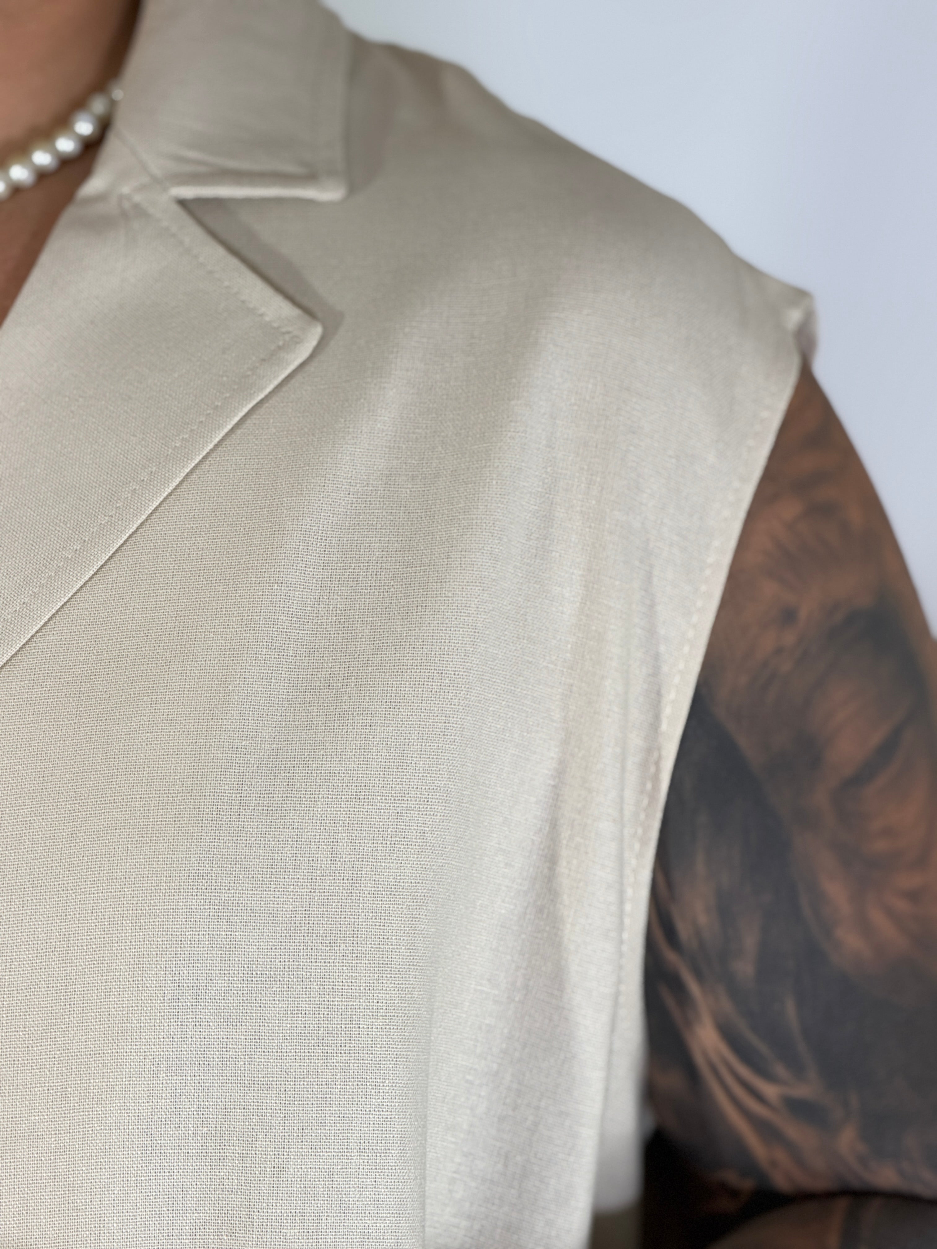 Coordinato misto lino beige 968