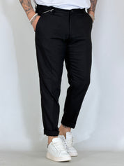 Pantalone in lino nero MAPPAMONDO