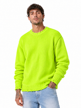 JOLLY girocollo con abrasioni fluo