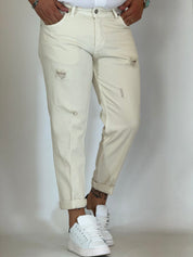 Pantalone loose fit burro 6227