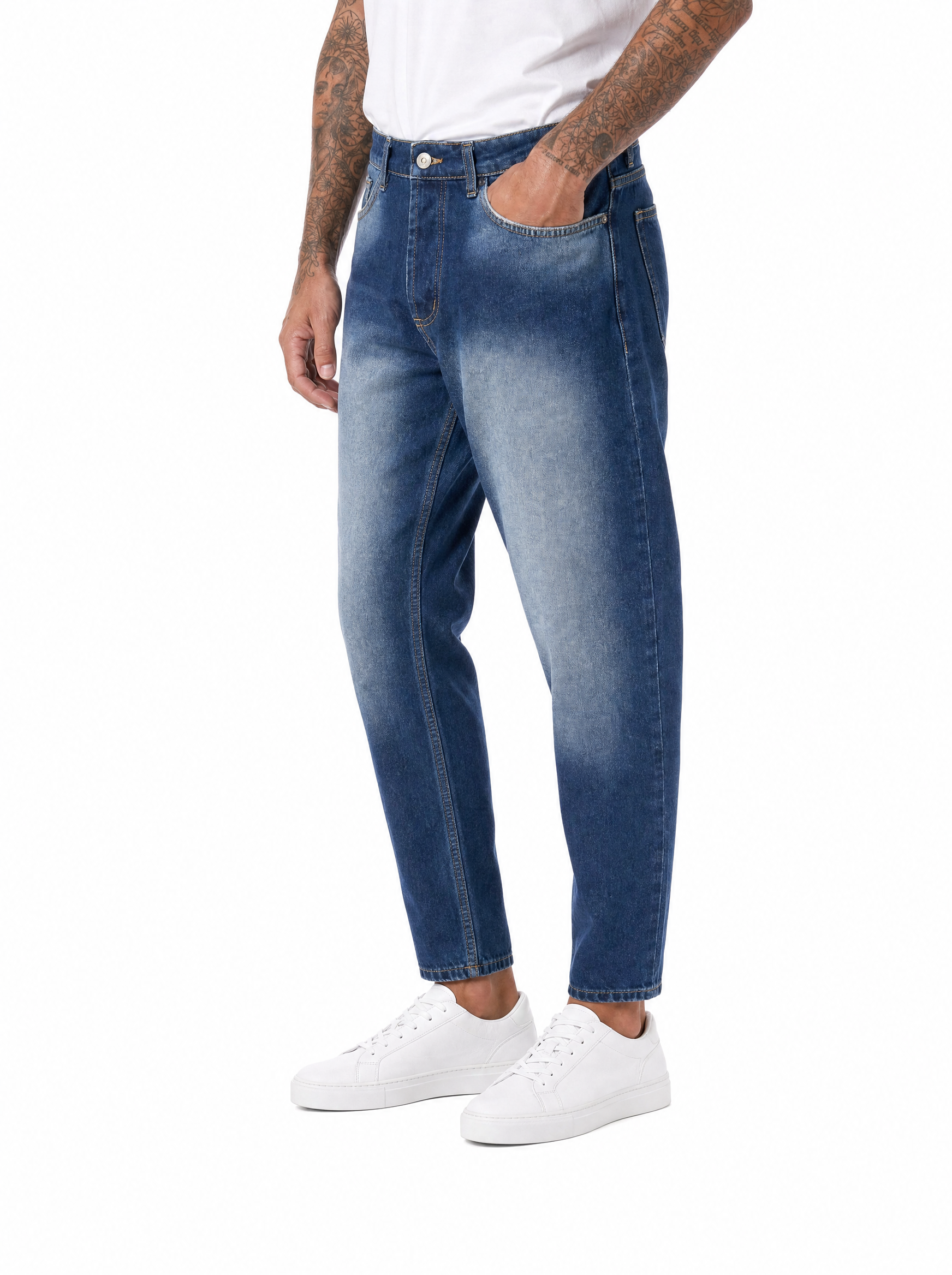Jeans carrot fit denim scuro MRC23