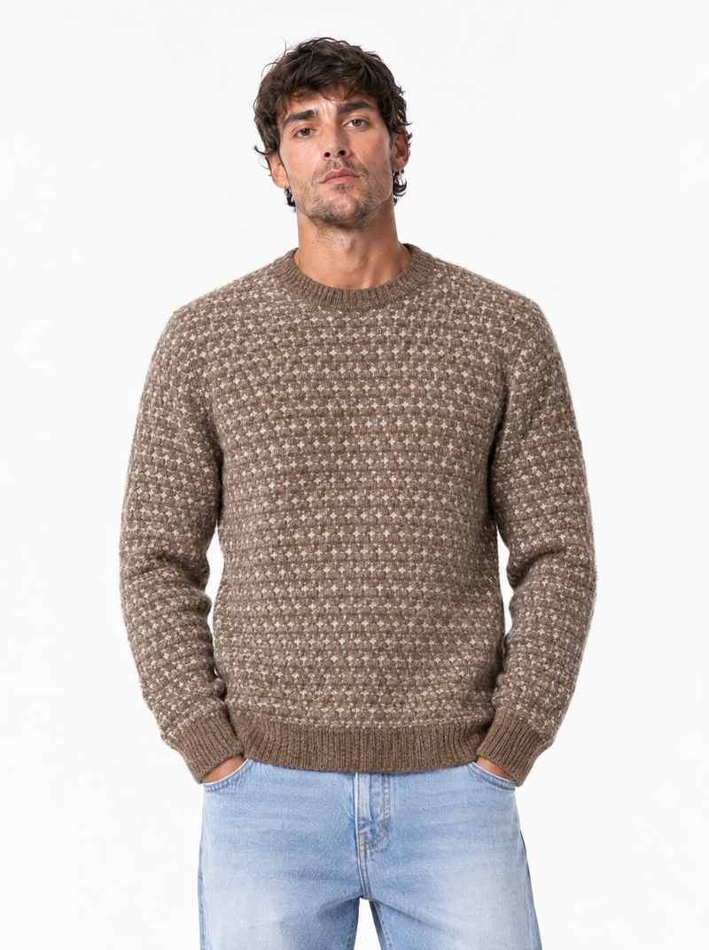 M571 maglia paricollo cammello