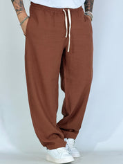 Pantalaccio in lino balloon cioccolato KANTO