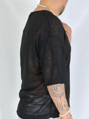 T-shirt scollata nera SHIBUYA