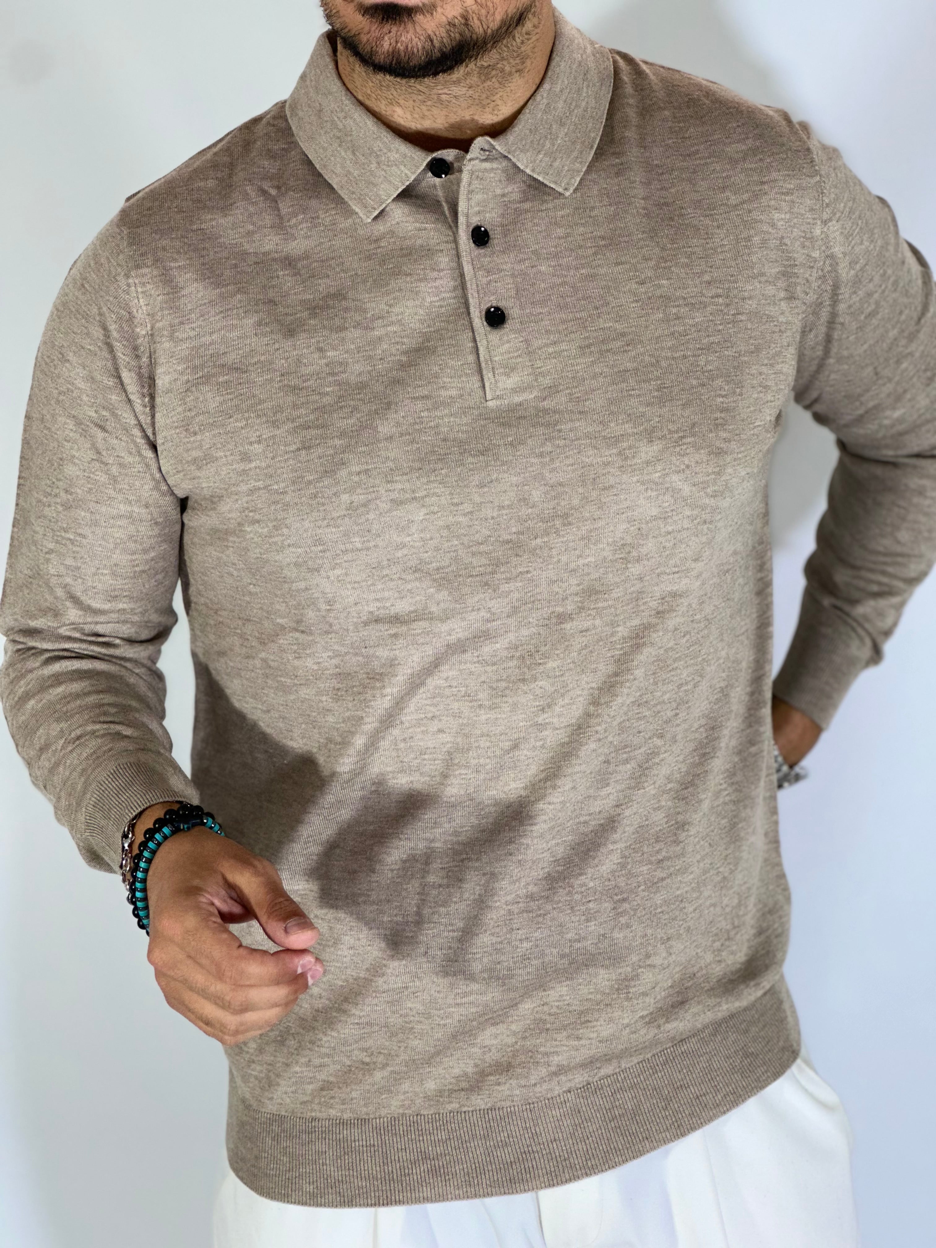 Polo bottoni JACKSONVILLE beige