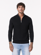 Maglia lupetto zip nera M886