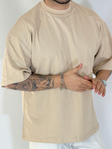 T-shirt over tre quarti avorio 6003PE