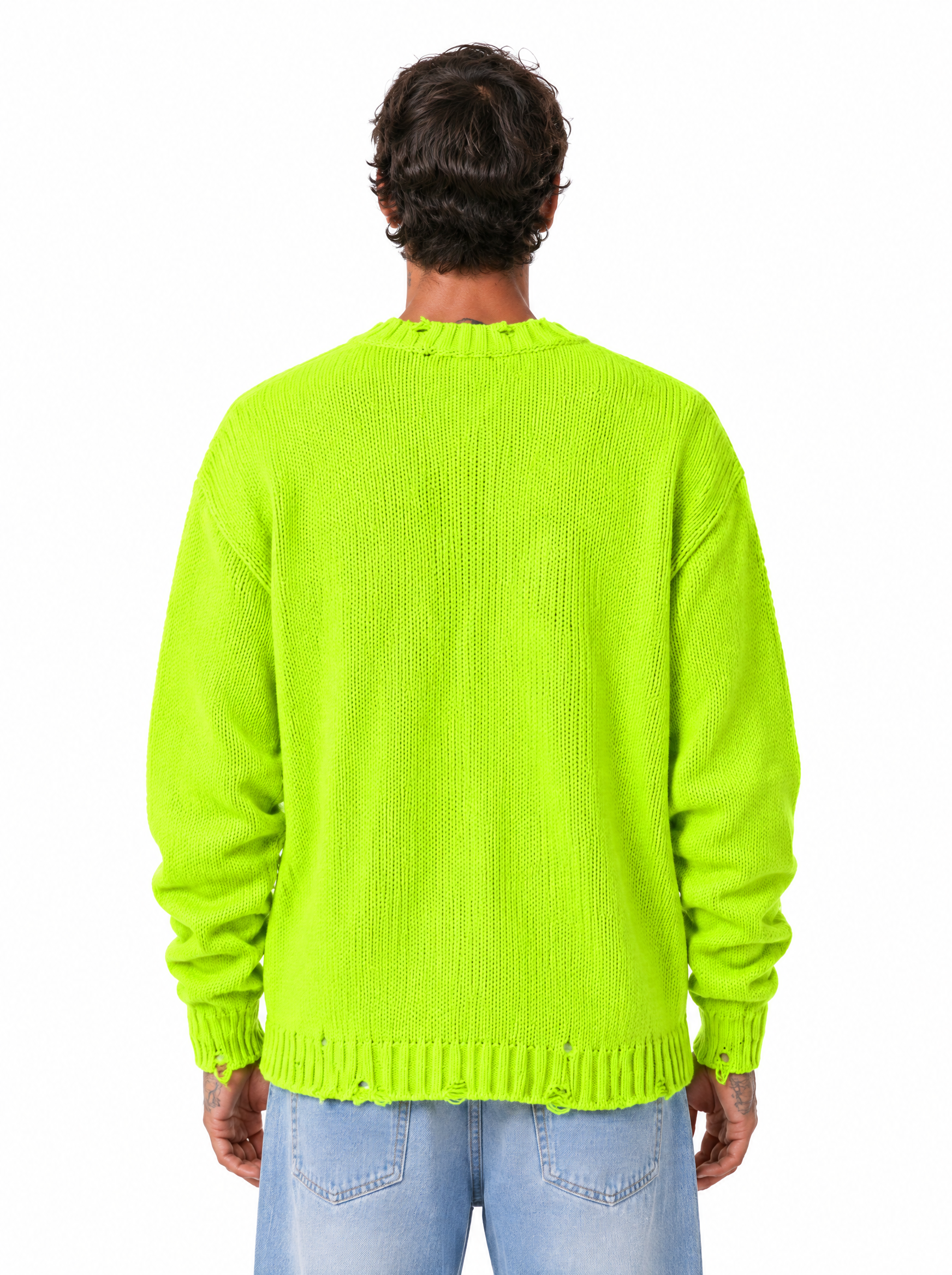 JOLLY girocollo con abrasioni fluo