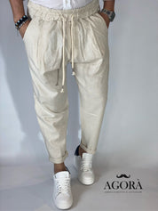 Pantalaccio in lino beige DC5000