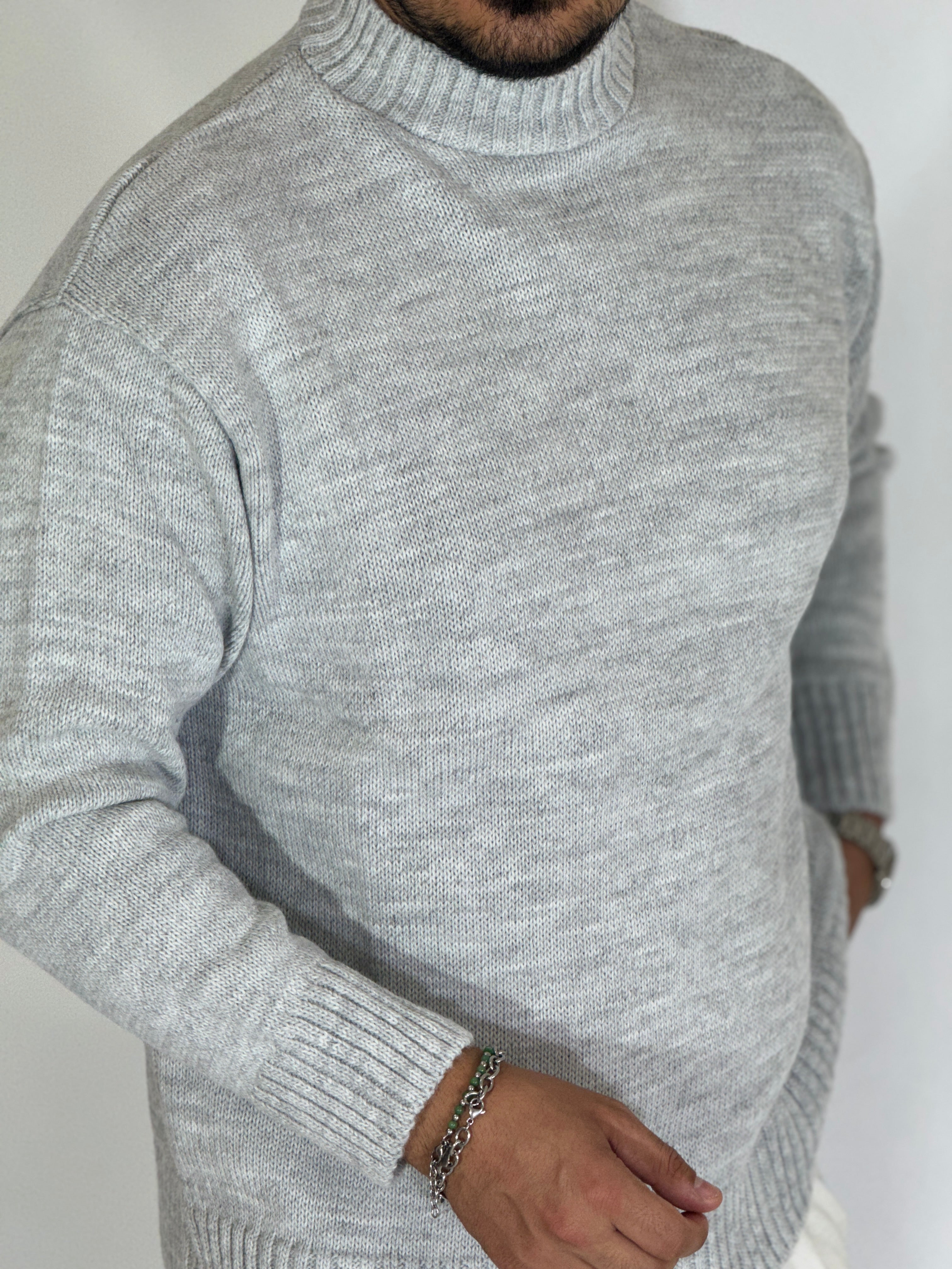 Maglione rasato grigio AD1654