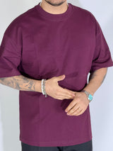 T-Shirt over basic wine red L814901