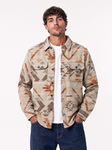 Giacca in pile azteca beige 7722