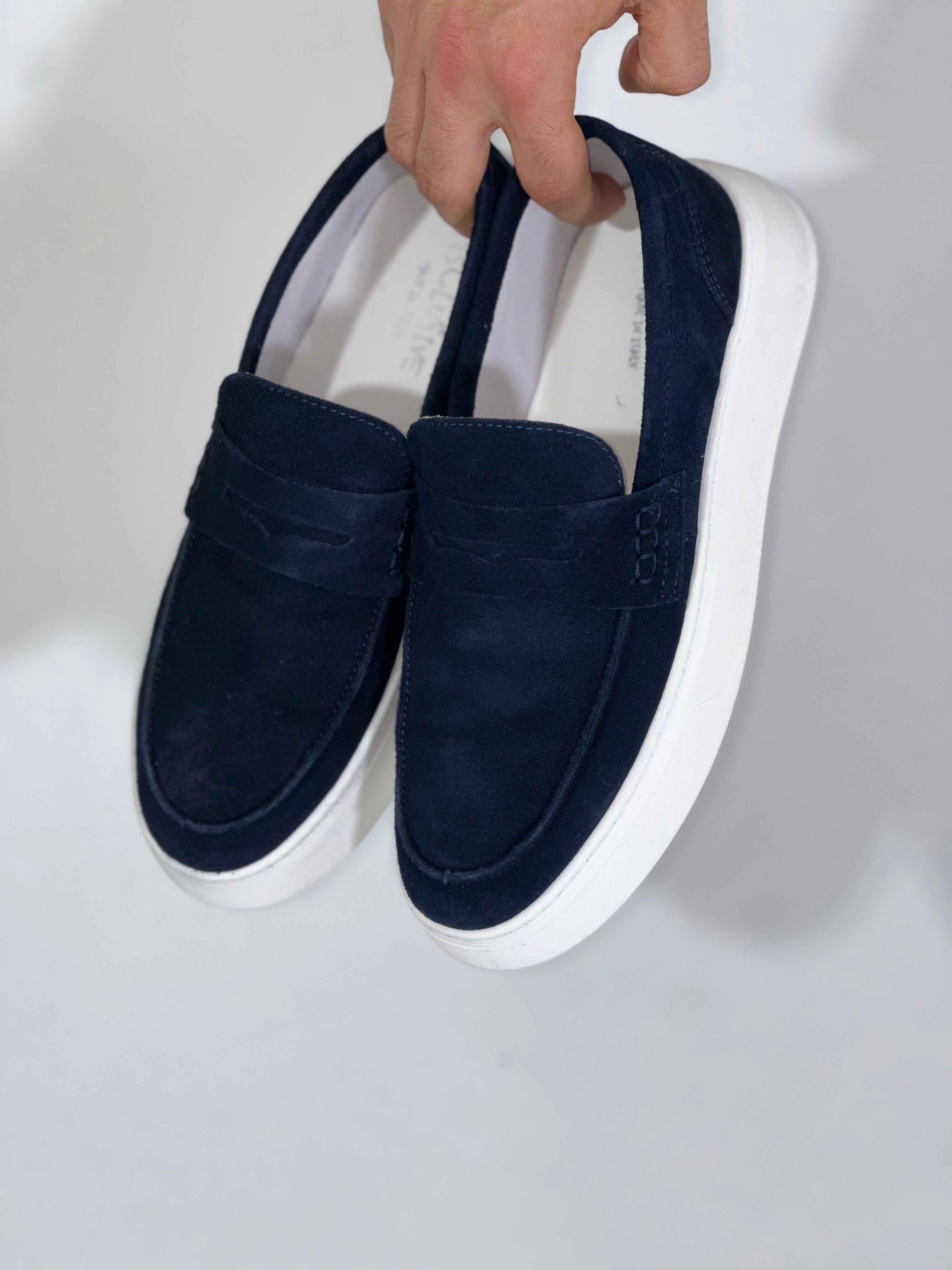 Mocassino casual camoscio BLU DR801