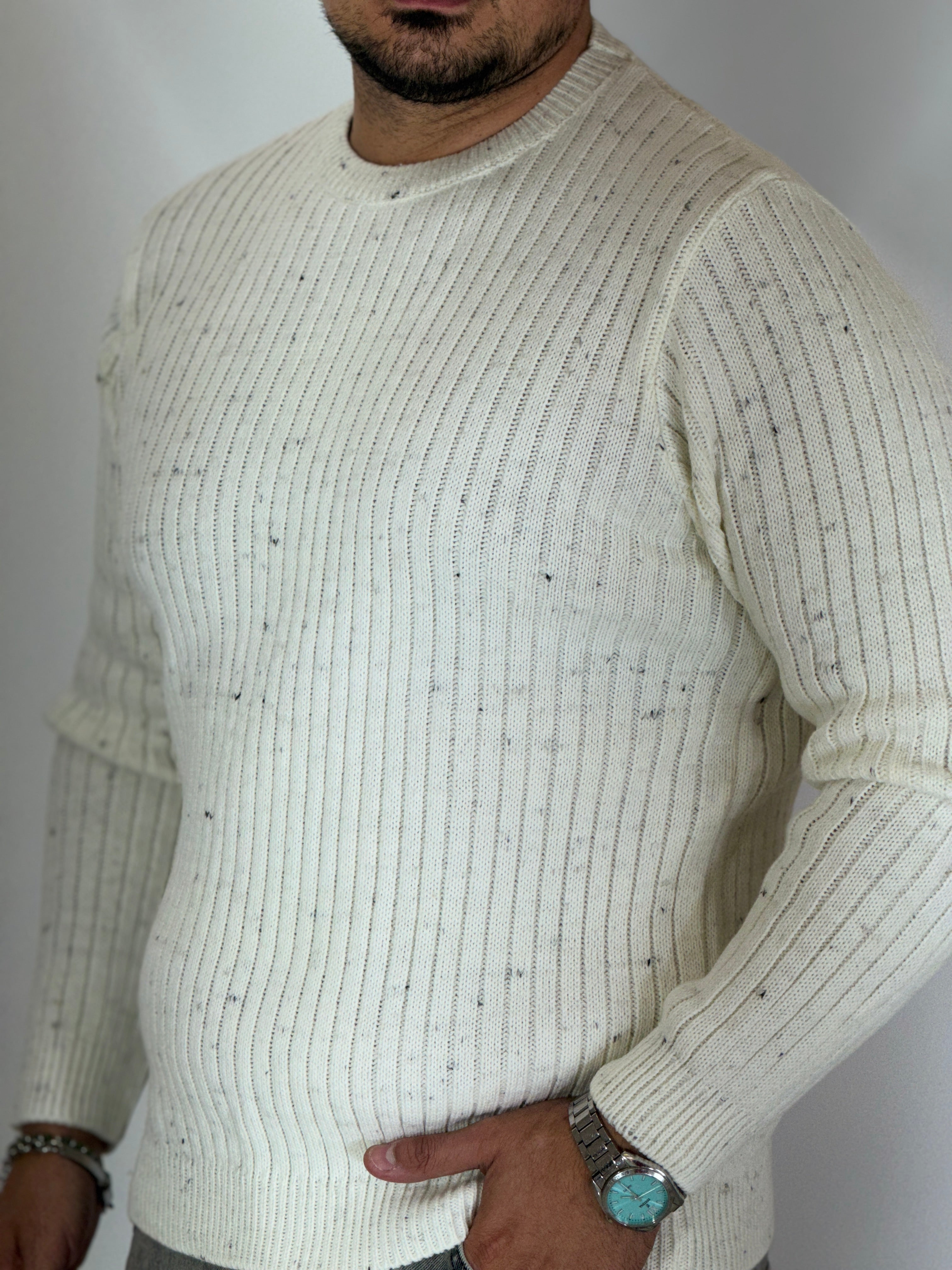 Maglione melange panna HISOKA