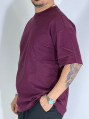 T-Shirt over basic wine red L814901