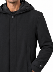 LULLABY Trench con cappuccio nero
