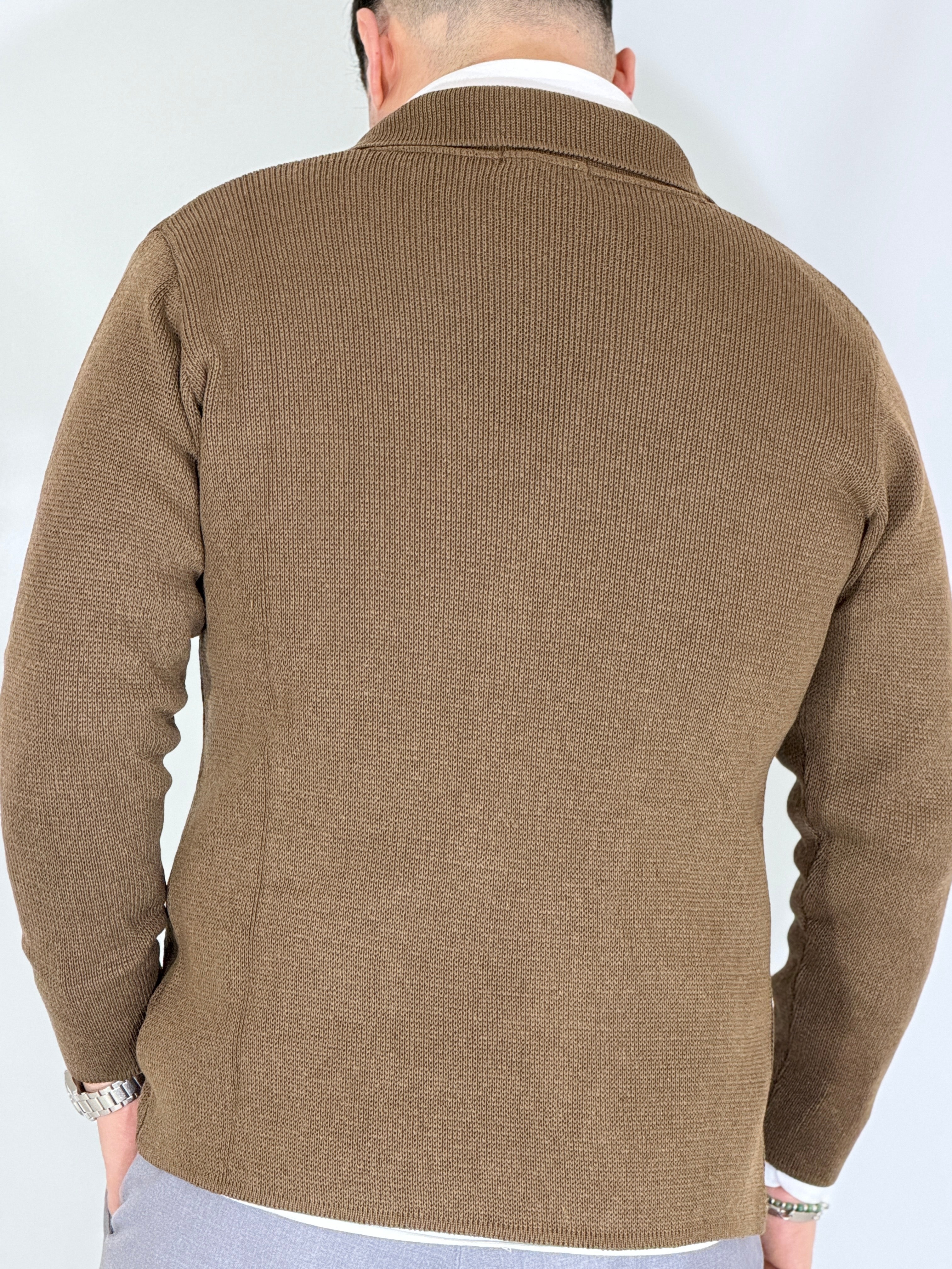 ONE · Cardigan giacca tabacco