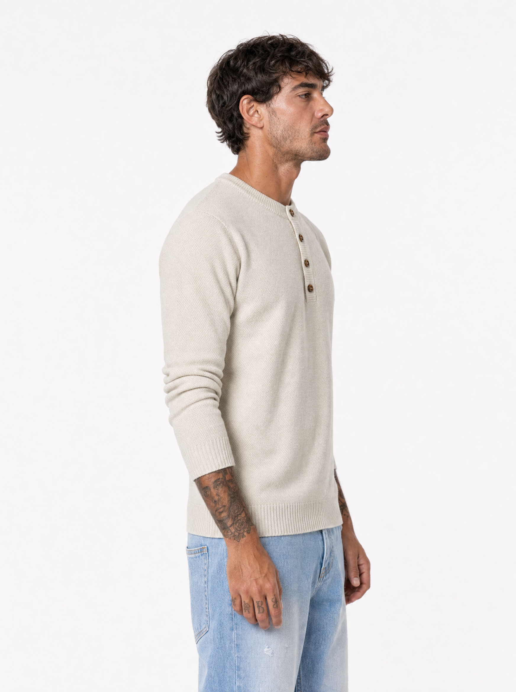 Maglia serafino panna AD25944/2