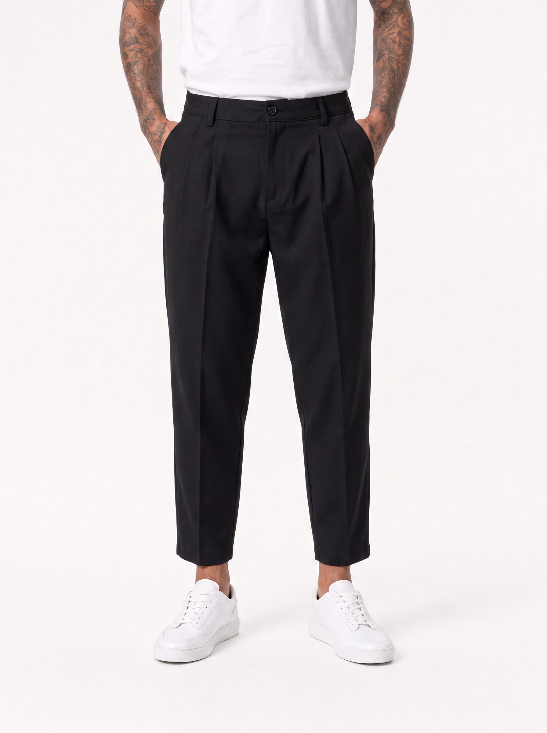 NOMAD AD45 Pantalone carrot con pince nero
