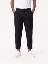 NOMAD AD45 Pantalone carrot con pince nero
