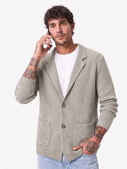 KASSEL cardigan punto riso beige