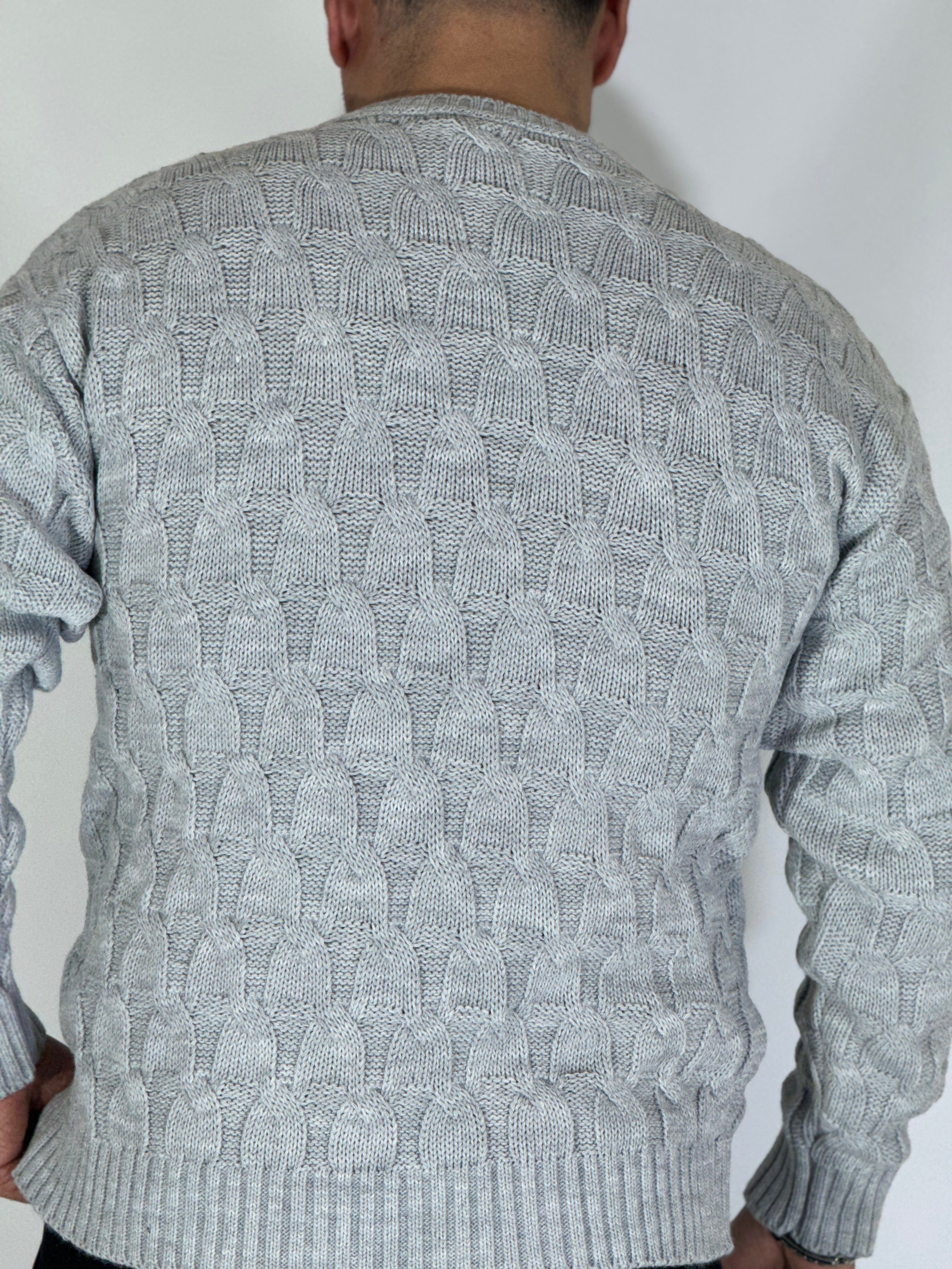 Maglia con trecce grigio BK77006