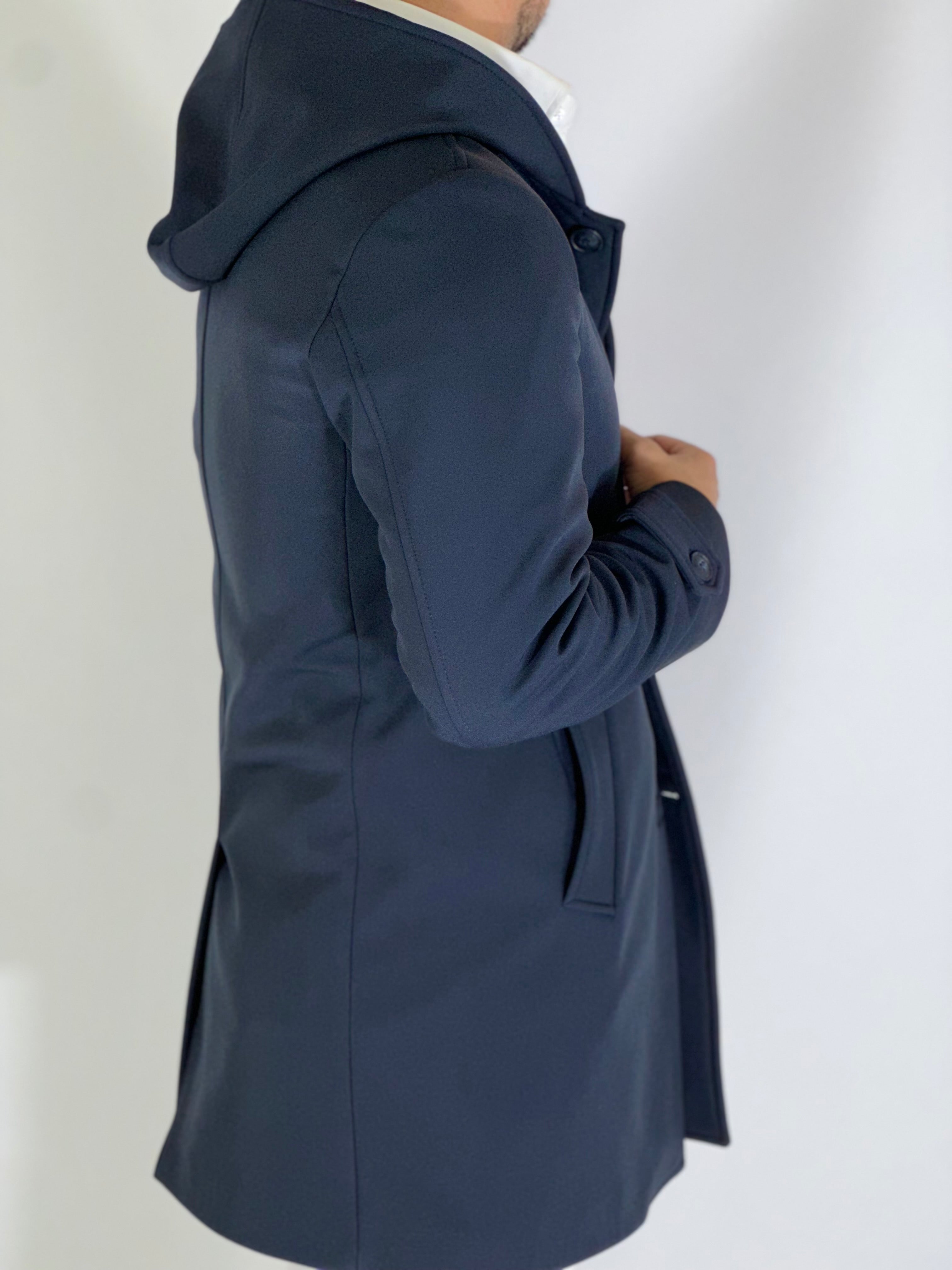 Trench con cappuccio RIVERSIDE blu