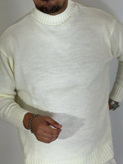 Alpha · Maglione rasato bianco