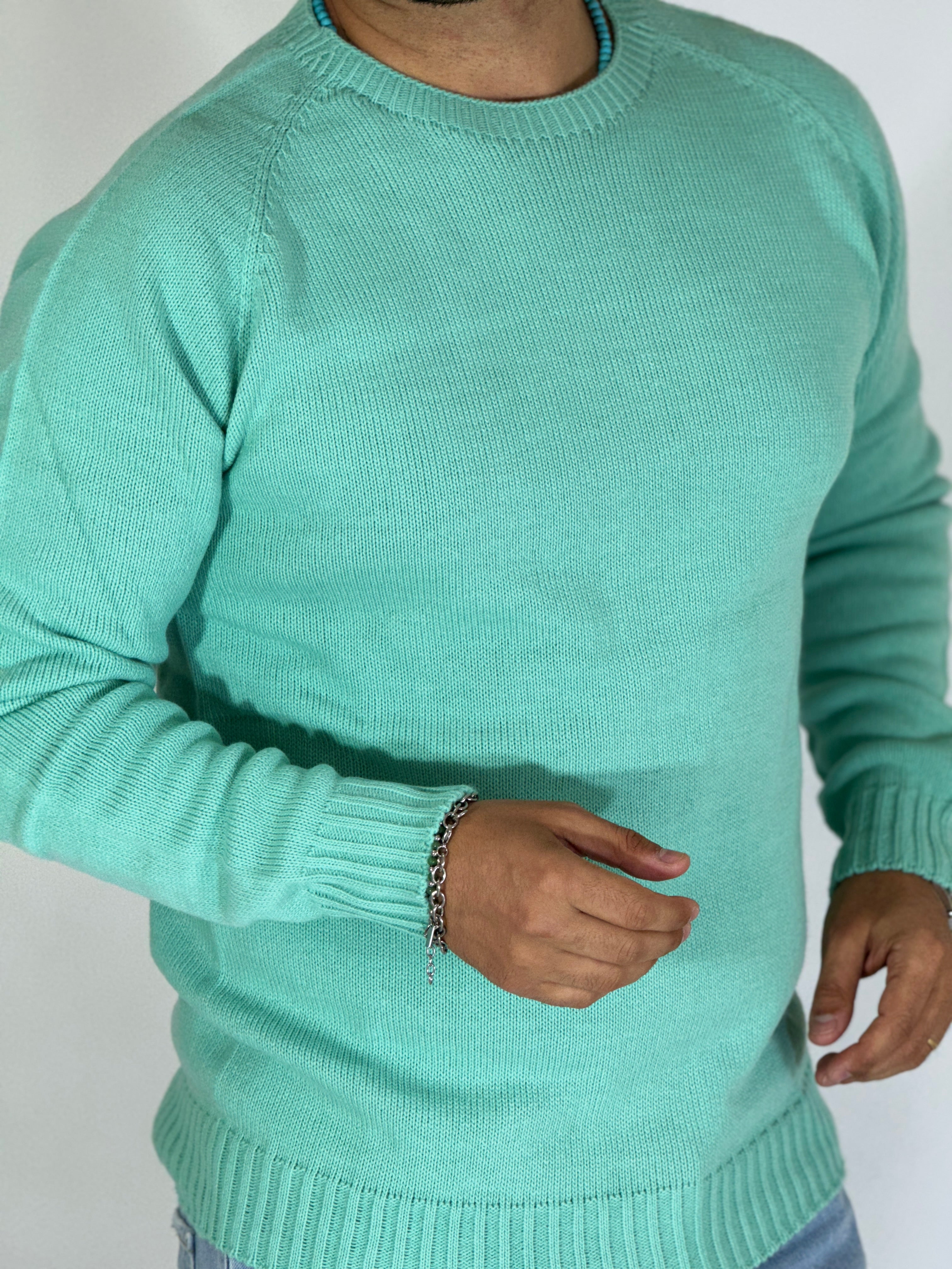 Maglione rasato acqua marina SILVA