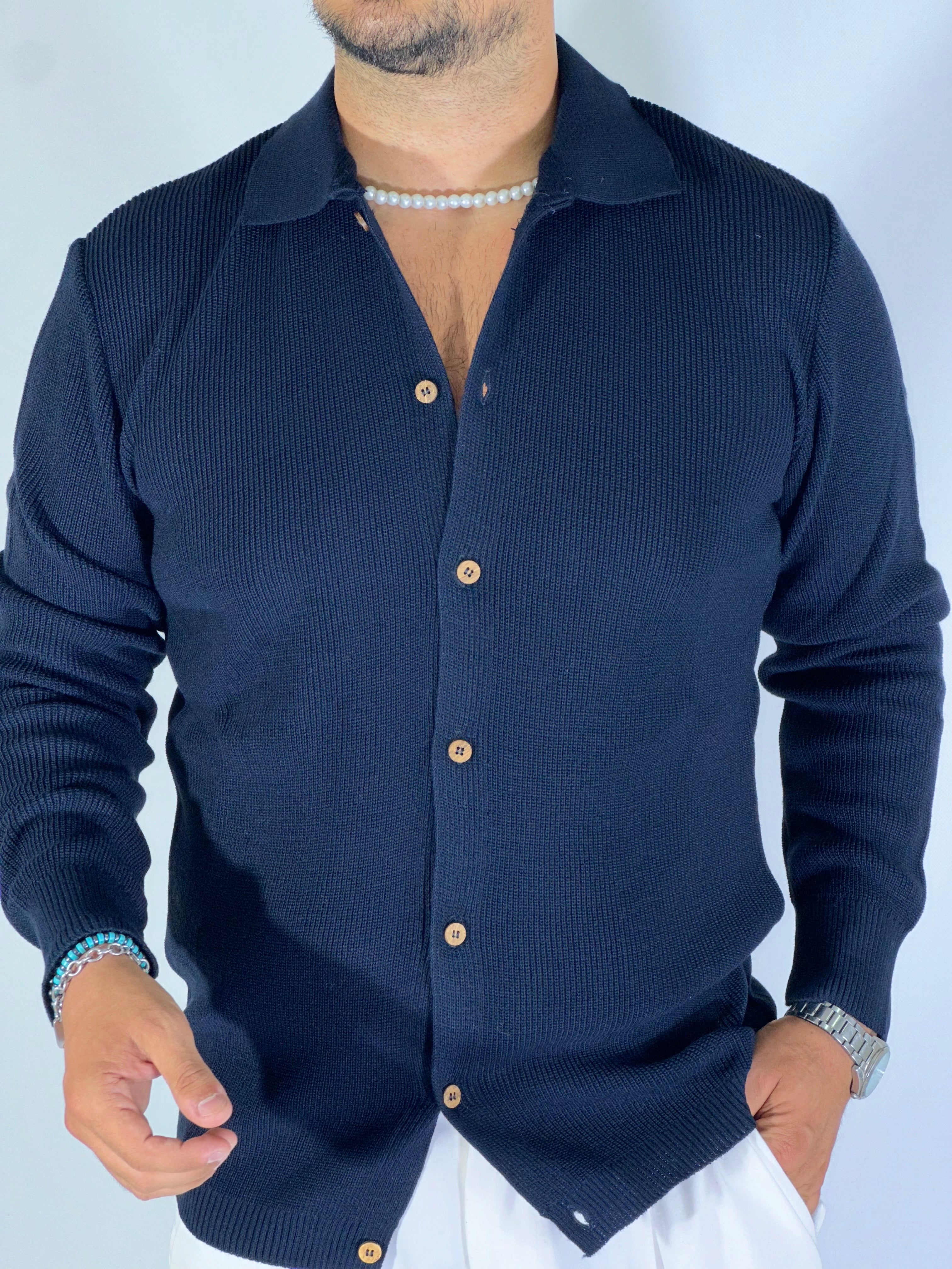 Giacca camicia blu SER122