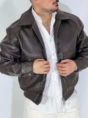 Giubbino marrone eco-pelle 8926