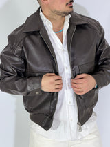Giubbino marrone eco-pelle 8926