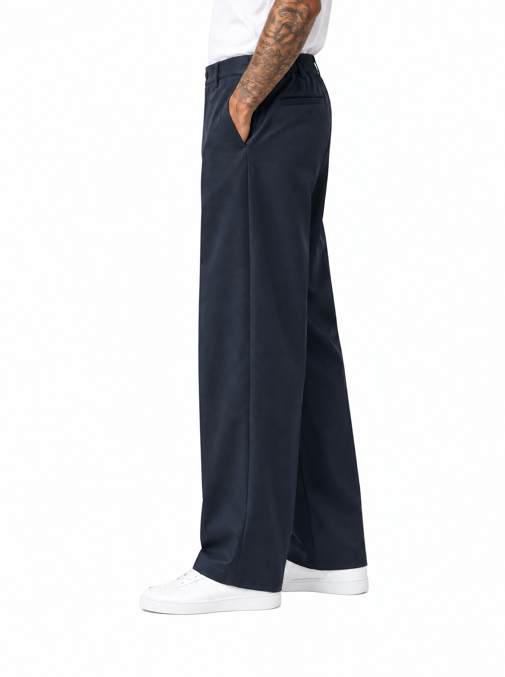 COMPTON Pantalone palazzo blu